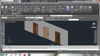 how to create 3d door in autocad [upl. by Mencher]