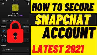 How To Secure Snapchat Account in 2021 🟢 How I Secure My Snapchat Account From Hackers 🟢 New 2021 [upl. by Eversole]