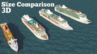 Cruise Ship Size Comparison 3D  2020 [upl. by Ahsuas]