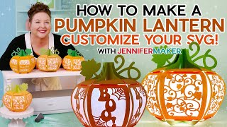 How To Make A 3D Pumpkin Lantern  Customize Your SVG [upl. by Aicyle]