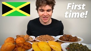 First time Eating JAMAICAN FOOD Mukbang Feast [upl. by Niwre]