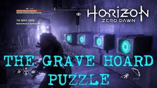 Horizon Zero Dawn  The Grave Hoard Puzzle  RESTORE POWER TO THE ANCIENT DOOR [upl. by Aihpledalihp]