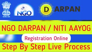 NGO Darpan Registration Live Process Online  NITI Aayog Registration [upl. by Eicnan]