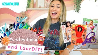 LaurDIY Crafts the CUTEST Collage Using Only Cosmo Magazines   Cosmopolitan [upl. by Anaeerb564]