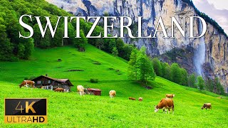 FLYING OVER SWITZERLAND 4K Video UHD  Relaxing Music With Beautiful Nature Film For Stress Relief [upl. by Einot]