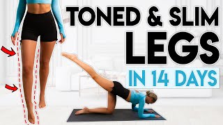 TONED and SLIMMER LEGS in 14 Days lose leg fat  10 minute Workout [upl. by Eniagrom778]