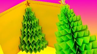 DIY 3D CHRISTMAS TREE popup CARD  Greeting card [upl. by Martine]