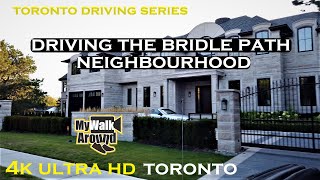 Bridle path Toronto neighbourhood gorgeous amp expensive mansions worth multi millions 4k video [upl. by Nesyrb686]