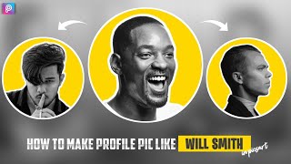 How to Create Profile Picture Like Will Smith in Picsart  Design a Yellow Logo Like Will Smith [upl. by Nnylylloh]