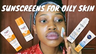 5 Sunscreens for Oily Skin  Nivea Vichy Eucerin  South African YouTuber 🇿🇦 [upl. by Alledi]