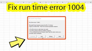 Run time error 1004 excel cannot open the file [upl. by Nytsuj]