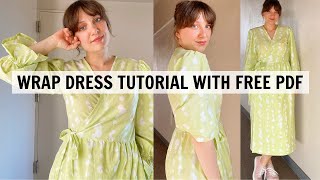 DIY Wrap Dress Tutorial with Free Printable Pattern Easy and BeginnerFriendly [upl. by Cela884]