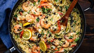 Shrimp with Orzo  Easy OnePot Spring Dish That Everyone Will Love [upl. by Assiron]