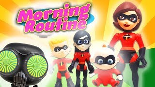 The Incredibles 2 Morning Routine With Jack Jack Elastigirl and the Screenslaver [upl. by Ostap633]