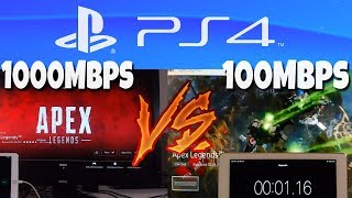 Downloading Apex Legends on PS4 1000Mbps vs 100Mbps Internet [upl. by Ojadnama587]