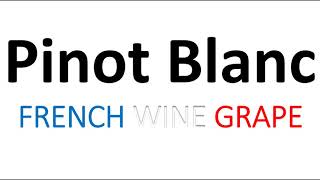 How to Pronounce Pinot Blanc French Wine Grape Pronunciation [upl. by Anoel]