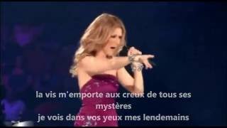 Céline Dion  destin  paroles lyrics  Taking Chances Tour [upl. by Eentruok]