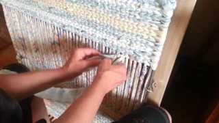 Twining a body of a rag rug in more detail video 2 [upl. by Oicul]