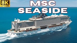 【8K】MSC Seaside Embarkation  Buffet on Deck 8  Cabin Tour  Walking Tour  Sailaway [upl. by Boony]