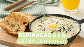 Espinacas a la crema con huevo  Kiwilimón [upl. by Pinkham]