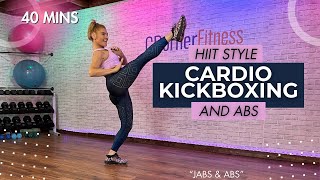 40 MIN 🔥 CARDIO KICKBOXING 🔥 HIIT STYLE INTERVALS WITH ABS [upl. by Tarabar]