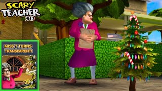 Scary Teacher 3D  Miss T Turns Transparent  Christmas Special 2022 Chapter Jatt Gaming [upl. by Melisandra]