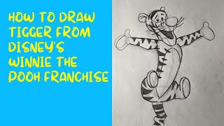 HOW TO DRAW TIGGER EASY STEP BY STEP Winnie the Pooh Drawings [upl. by Enrahs205]