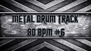 Slow Metal Drum Track 80 BPM HQHD [upl. by Arni]