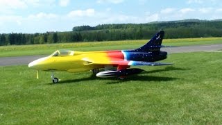 2X RC MODEL HAWKER HUNTER Mk58A JET FIGHTER PLANE FLY TOGETHER [upl. by Janyte]