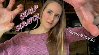 ASMR Intensely Scratching Your Scalp  Whispered Trigger Words [upl. by Eannej777]