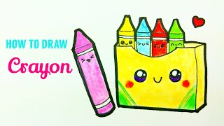 HOW TO DRAW CRAYONS  Easy amp Cute Crayon Drawing Tutorial For Beginner  Kids [upl. by Caressa]