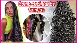 COMO CACHEAR TRANÇAS BOX BRAIDS COM LINHA DE LÃ [upl. by Costanzia]