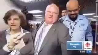 FUNNY  Rob Ford Walks Into Camera  Toronto Mayor [upl. by Arikahc]