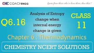 Thermodynamics Q616 Chapter 6 Class 11 CHEMISTRY NCERT Solutions [upl. by Ahsuoj]