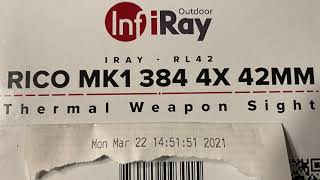 IRAY USA RICO MK1 RL42  384 Res 12 Micron 42mm Thermal Weapon Sight  Menu Overview [upl. by Attenohs674]