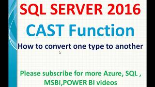 Cast function in SQL  SQL data conversions [upl. by Reece]