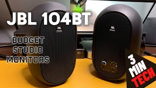 JBL 104BT Review  Affordable Studio Monitors with Bluetooth  Desktop Speakers [upl. by Eenyaj]