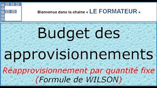 budget des approvisionnements exercice corrigé [upl. by Delaryd]