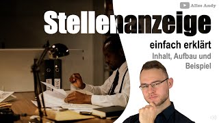 Stellenanzeige einfach erklärt mit Beispiel  Aufbau amp Inhalt [upl. by Edaj]