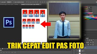 Cara Mudah Cepat Edit Background dan Ukuran Pas Foto Menggunakan Photoshop [upl. by Ekyt]