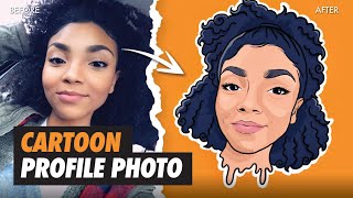 How to CARTOON YOURSELF in Procreate Tutorial  Instagram Cartoon Profile Photo [upl. by Imarej]