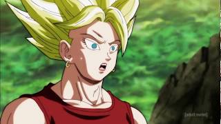 Goku vs Caulifla amp Kale  Goku turn Super Saiyan 3 English Dub [upl. by Angelo600]