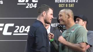 UFC 204 Michael Bisping vs Dan Henderson Media Day Faceoff [upl. by Moskow]