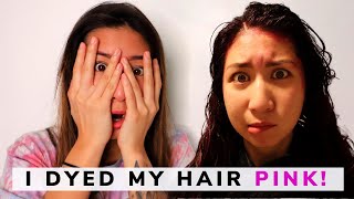 I DYED MY HAIR PINK AT HOME COLOUR GONE WRONG Using CRAZY COLOUR CYCLAMEN  BURGUNDY on dark hair [upl. by Tade]