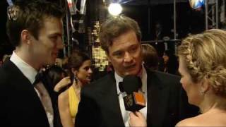 Colin Firth amp Nicolas Hoult  BAFTA Film Awards in 2010 Red Carpet [upl. by Adel698]