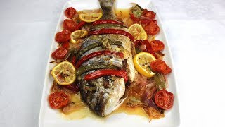 Dorada al horno con verduras  RECETA DE NAVIDAD [upl. by Esirec756]