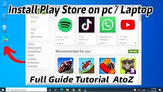 How To Install Google Play Store On Pc Laptop  Install Play Store on pc  Download Play Store in PC [upl. by Nabla]