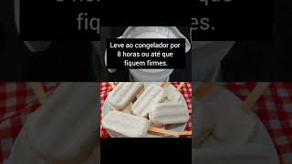 Picolé de coco cremoso 🥥receita sorvete sobremesa receitas doces paravender dicas [upl. by Quincy]