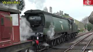 Manston 34070 on Freight at Corfe Castle 4th January 2025 [upl. by Ruiz]