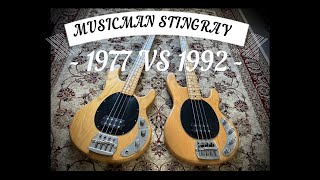 MUSICMAN STINGRAY BASS  1977 VS 1992  Andys Vintage Guitars [upl. by Ennovi]